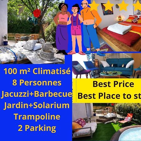 Cool Mediterranean Life 8 People Jacuzzi Barbecue Gametrampoline 2 Parking Villa Béziers Esterno foto
